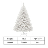 Santaco 1.8M 670 Tips White Christmas Tree XMASTREE1016-1.8M