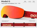 Magnetic Ski Goggles HD Anti-Fog Spherical Lens, UV400 Protection for Snow Sports, Compatible V1341-ZY-VCLGH5NH-C