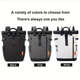 Roll-Top Backpack Travel Backpack Water-Resistant Backpack Unisex Backpack - Black - Size M V1347-127-40736-BLK-M