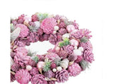 Advent wreathe pink multicolour plastic foam 34 x 34 x 8.5cm V1263-JX-1658