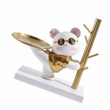 Entryway Key Storage Ornament Cartoon Cute Entryway Key Holder Ornament with Tray for Home Bedroom V1294-YM0710-3115230116011