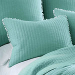 Jenny Mclean Clavo Pompom Blue 3 Piece 100% Cotton Coverlet Set Queen V442-RAN-COVERLET-CLAVOPOMPOM-BLUE-QS