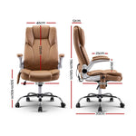 Artiss 8 Point Massage Office Chair PU Leather Brown MOC-1223-EP