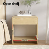 Artiss Bedside Table Drawer Open Shelf Pine FUR-T-BS-01-WD