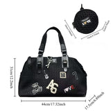 Travel Duffle Bag Embroidered Duffle Bag Stylish Travel Bag Weekend Bag For Men - Beige - Size L V1347-127-04962-BEG-L