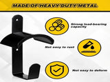 2pcs Horse Bridle Rack Wall Mount Black Metal Bridle Holder with Hook and Screws Bracket for Horse V1192-AZ-W-2876