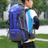 Blue High-Capacity Nylon Hiking Backpack - Durable, Multi-Functional Outdoor Travel Pack V888-ELOSUNG21546