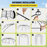 Birdcage Shape Garden Arbor, 9' High x 6.6' Wide, Heavy Duty Wrought Iron Arbor, Wedding Arch V952-TYHYGMYCHSNL9G07VV0