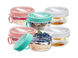 6pcs 20oz Overnight Oats Containers with Lids & Spoons Leakproof Yogurt Salad Jars V1263-JX-311