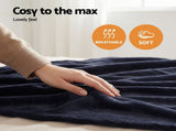 Giselle Electric Throw Rug Double Size 200x180cm Coral Fleece Heated Blanket Charcoal EB-C-THROW-RUG-200-CHR