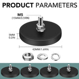 16Pack Rubber Coated Magnets, 30LBS Rubber Coated Neodymium Magnets with M5 Magnetic Assembly Base V1258-DP02-WO-269