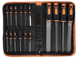 17Pcs Metal File Set with Ergonomic Handle Sturdy Compact High Carbon Steel Assorted File Kit for V1192-AZ-W-21676