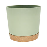 9 Inch Pots, Modern Cylinder Planters with Drainage Holes & Saucers x80x93 Indoor & Outdoor V1366-AZ2-W-16408