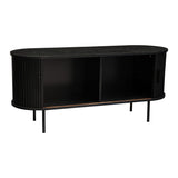 Ribbed Black Sideboard with Sliding Doors V264-TAB-726C-BLK-NA-1