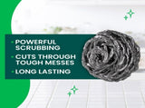 12Pcs Silver 304 Stainless Steel Scrubber Balls, 10x8cm, Food Grade Wool, Reusable for Pots & Grill V1370-AZ4-17193