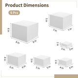 6PCS Buffet Risers, 3" to 8" White Acrylic Showcase Boxes Set, Versatile Food & Dessert V1192-AZ-W-18423