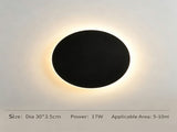 30CM Black Regular Eclipse LED Wall Light Stepless Dimming V1221-XM-LB427-GM31