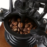 Vintage Solid Wood Manual Coffee Grinder Cast Iron Carved, Adjustable Grind, Pull-Out Drawer, No V1385-SYKFJ-WD-001