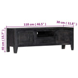 Tv Cabinet Black 118x30x40 Cm Solid Mango Wood 43_247985