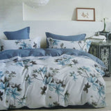 300TC Milla Blue Reversible Cotton Quilt Cover Set King V442-ATX-QUILTCS-300TCMILLA-BLUE-KI