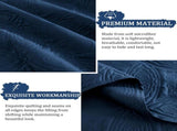 Navy Blue Embossed Haven Bedspread Coverlet 3 Piece Set V745-AC090550Q13U