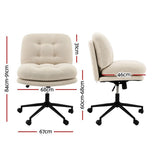 Artiss Criss Cross Office Chair Wide Seat Desk Chair Boucl Fabric Vanity Chair Comfy, Beige OCHAIR-L-2020-BG