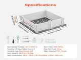 Dogs Whelping Box, 980 x 980 x 460 mm, Plastic PVC Puppies Playpen with Height Adjustable Door and V952-GYZXZJZJSLZXOYTOYV0