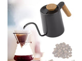 600ml Stainless Steel Drip Coffee Pot, Long Gooseneck Spout Kettle, Black V1263-JX-3005