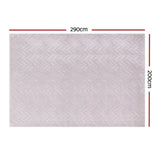 Artiss Rug 200x290cm Area Rug Washable Mat Large Carpet Microfiber Ripple FLR-JAC01-200X290-WH