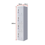 4-Door Vertical Locker for Office Gym Shed School Home Storage V63-832501