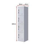 4-Door Vertical Locker for Office Gym Shed School Home Storage V63-832501