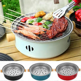 1 Piece Portable Charcoal Grill, Tabletop Iron BBQ with Removable Grate for Indoor Camping, Home V1189-LC-HW-00342
