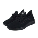 Women's Black Mesh Sneakers, Breathable Anti- Athletic Shoes for Running, Sports, and Casual Wear, 1 V1192-AZ-W-27289