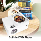 Laser 1080p LED Projector with DVD Player WiFi 120" Screen V1031-PJ-DVDFHD-682