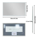 Smart LED Bathroom Mirror Anti-Fog Wall Mounted Vanity Mirror with 3 Color Dimmable Lights Touch V767-XMR-C28-331-AU