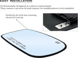 Passenger Right Side Heated Mirror Glass Replacement for 2011-2021 Chrysler 200 300, Dodge Charger V1189-LC-AMZ-00196