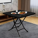 SOGA 2X Black Dining Table Portable Square Surface Space Saving Folding Desk with Lacquered Legs TABLE1205AAX2