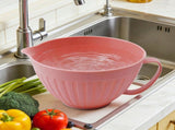 Hand-held Plastic Kitchen Mixing Bowl Spout-style Baking Prep Container For Salad Dough Stirring V1369-AZ3-W-14882