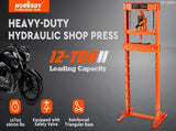 12-Ton Hydraulic Heavy Duty Floor Shop Press H-Frame Straightening Metal Garages V465-82024