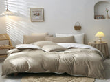 Light Brown And White Stitching Ultra-Soft Solid Color 4-Piece Bedding Set - Queen Size V888-ELOSUNG21514