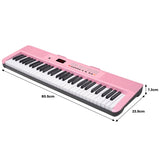 Karrera 61-Key Electronic Piano Keyboard with LED and Folding Stand in Pink CHJ-SD1 EKB-CHJ-SD1-PK