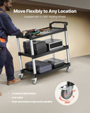 VEVOR Heavy Duty Utility Cart 500 lbs Capacity 3-tier Service Cart with Wheels V952-SXSYTCDHHS3CWUDT9V0