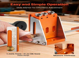 Pocket Hole Jig Kit, 12.7 to 38.1 mm Adjustable, Jig Pocket Hole System with Toolcase, C-Clamp, Step V952-TSXKKJJSTZS0VCOTF001V0
