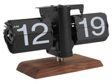Digital Flip Desk Clock 12 Hours Battery Powered Retro Mechanical Auto Flip Down Clock with Wood V1294-YM0901-3115250023611