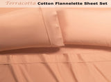 Accessorize Cotton Flannelette Sheet Set 40cm Wall Terracotta Queen V442-HIN-SHEETS-COTTONFLANNEL-TERRACOTTA-QS