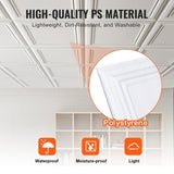 Ceiling Tiles 48-Pack 20 x 20 in Polystyrene Easy Installation Glue-up V952-THBZPSB48J5097TMWV0
