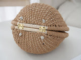 Khaki Boho Circle Straw Bag - Stylish Woven Tote with Round Handles V888-ELOSUNG21378