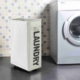 Rolling Slim Laundry Basket with Universal Wheels Corner Foldable Oxford Cloth Laundry Hamper Mesh V1294-YM0901-H20026LGY