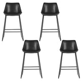 Artiss 4x Bar Stools Leather Padded Metal Legs Black BA-TW-8068-BKX4