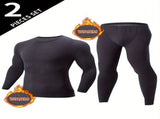 Men's Thermal Underwear Set 2-Piece Long Sleeve Top & High-Waist Pants - Beige - Size S V1102-M-APP-6734-BEIG-SAUSEU46